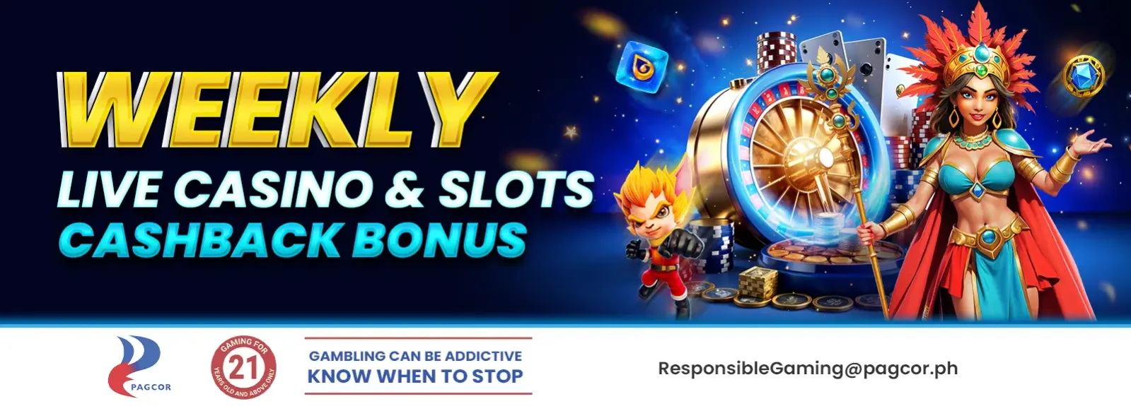 Weekly Live Casino &amp; Slots Cashback Bonus
